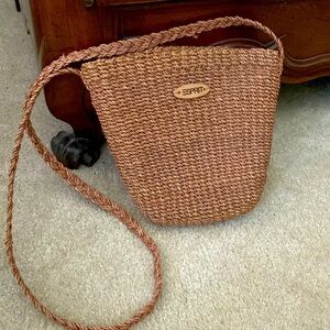 Cute vintage natural fiber Esprit crossbody bag